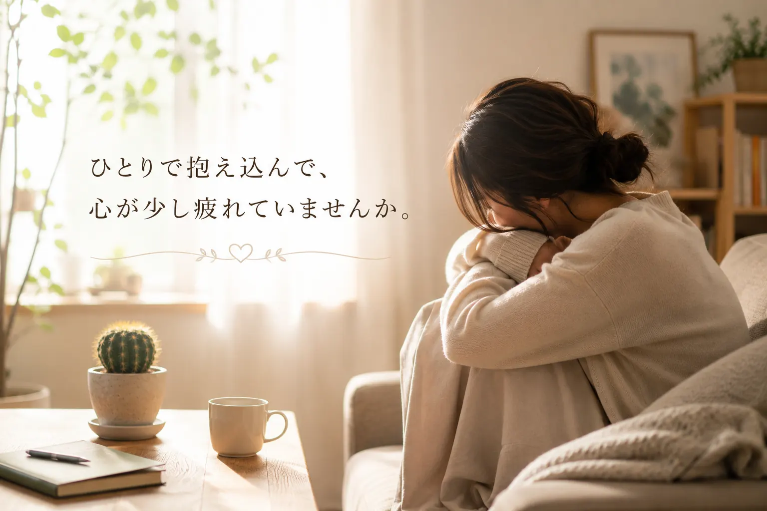 心の疲れを抱える女性のイメージ